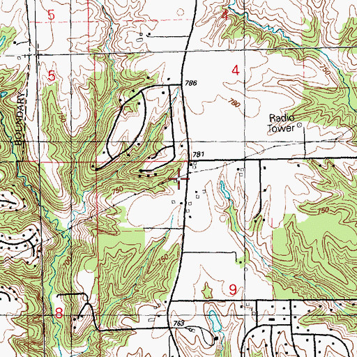 Topographic Map of Colony School, IA