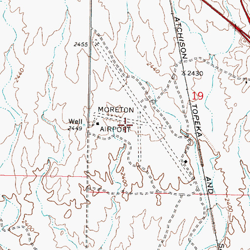 Topographic Map of Moreton Airpark, AZ