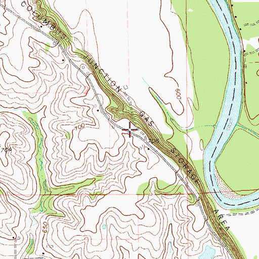 Topographic Map of Columbus Junction Gas Storage Area, IA