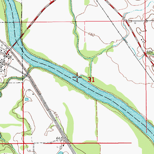 Topographic Map of Comstock Creek, IA