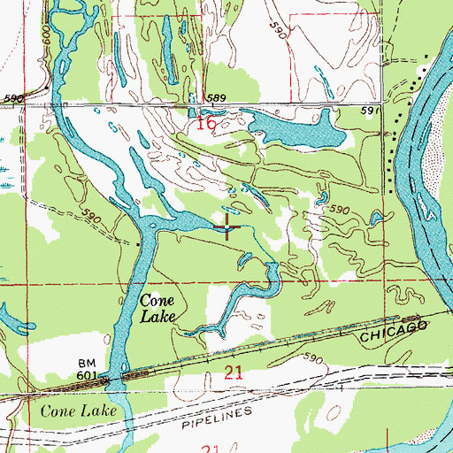 Topographic Map of Cone Lake, IA
