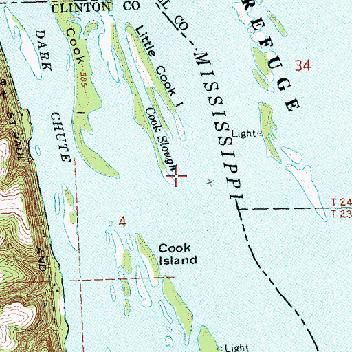 Topographic Map of Cook Slough, IA