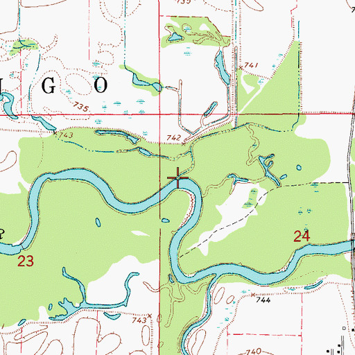 Topographic Map of Coon Creek, IA