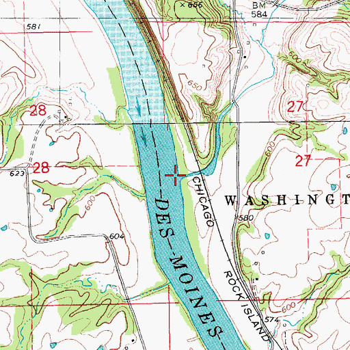 Topographic Map of Coppers Creek, IA