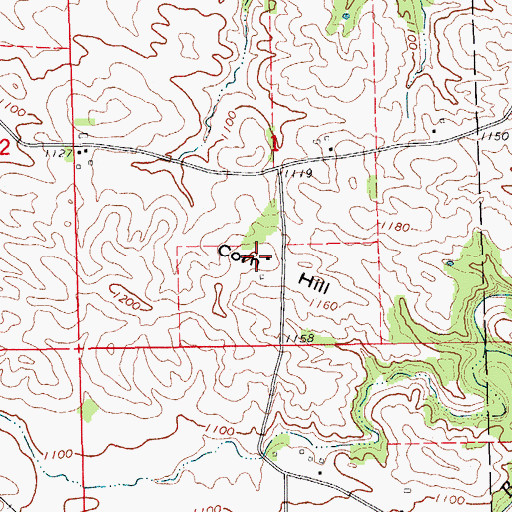 Topographic Map of Corn Hill, IA