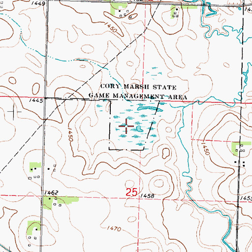 Topographic Map of Cory Marsh State Game Management Area, IA