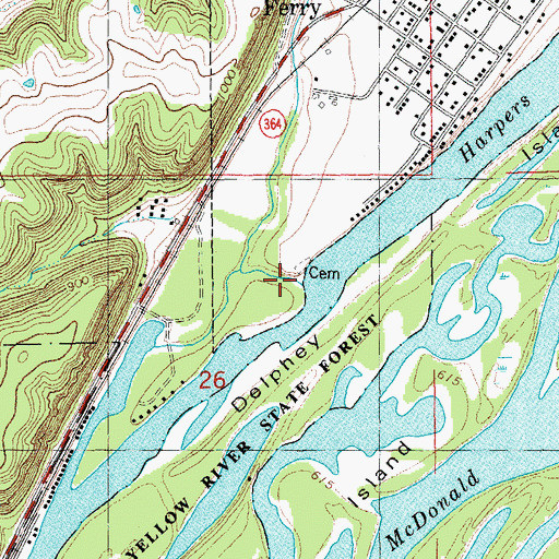 Topographic Map of Cota Creek, IA