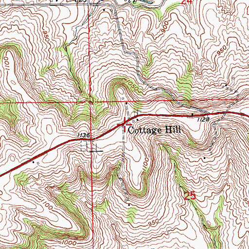 Topographic Map of Cottage Hill, IA