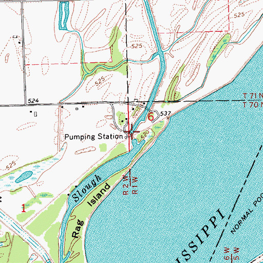 Topographic Map of Cottonwood Drain, IA