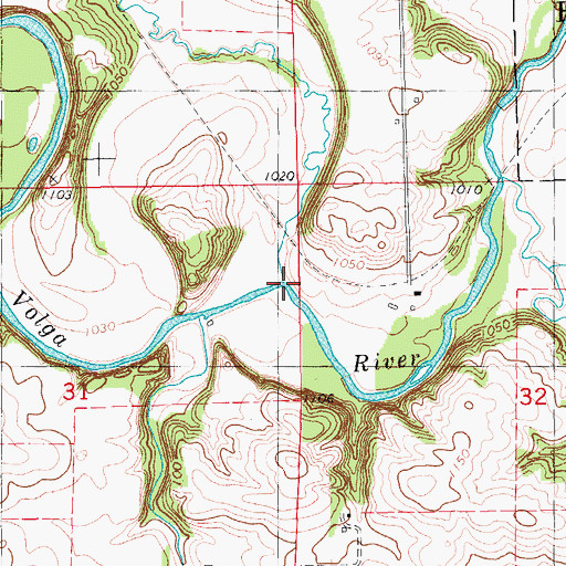 Topographic Map of Coulee Creek, IA