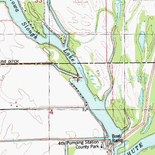 Topographic Map of County Line Ditch, IA