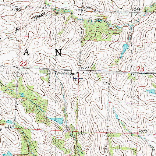Topographic Map of Covenanter Cemetery, IA