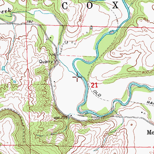 Topographic Map of Cox Creek, IA