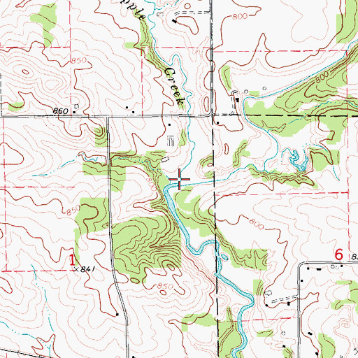 Topographic Map of Crabapple Creek, IA