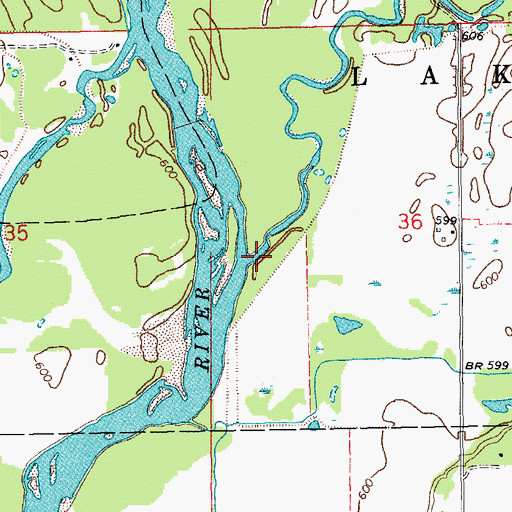 Topographic Map of Crane Creek, IA