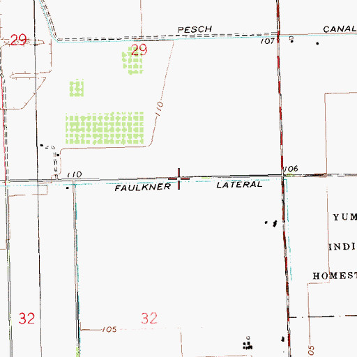 Topographic Map of Faulkner Lateral, AZ