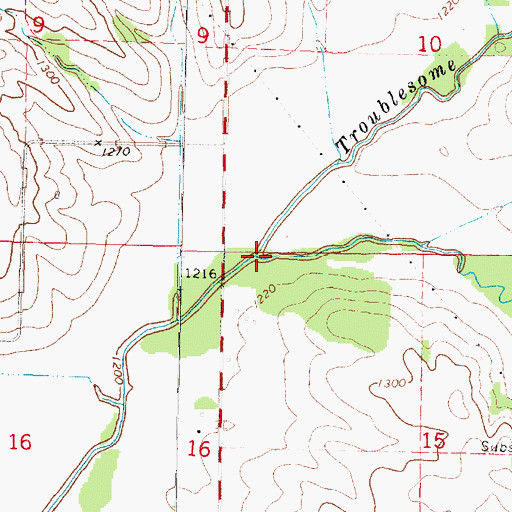 Topographic Map of Crooked Creek, IA