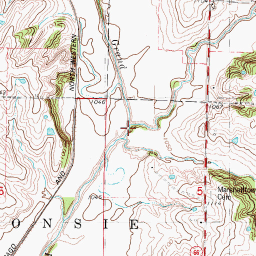 Topographic Map of Crooked Creek, IA