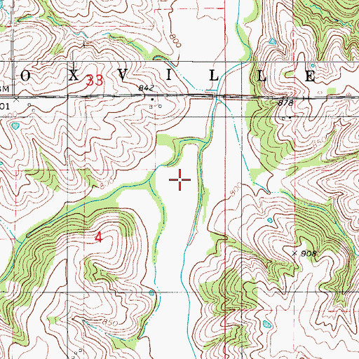Topographic Map of Crow Creek, IA