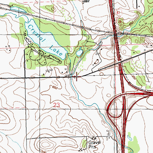 Topographic Map of Crystal Creek, IA