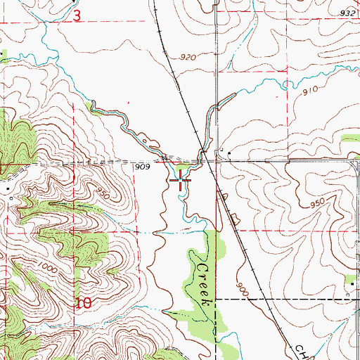 Topographic Map of Crystal Creek, IA