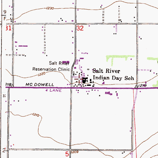Topographic Map of Salt River Post Office, AZ