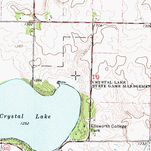 Topographic Map of Crystal Lake State Game Mgt Area, IA