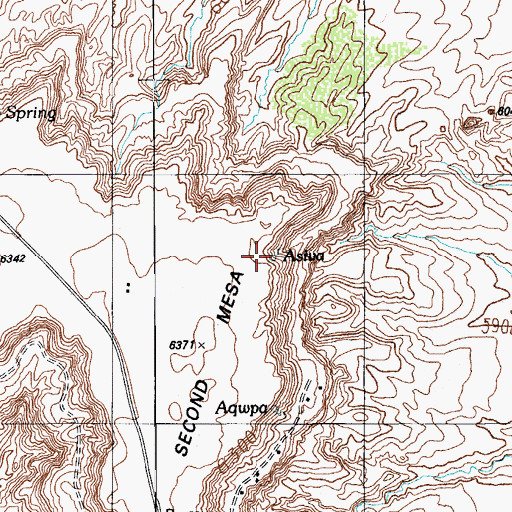 Topographic Map of Asayva, AZ