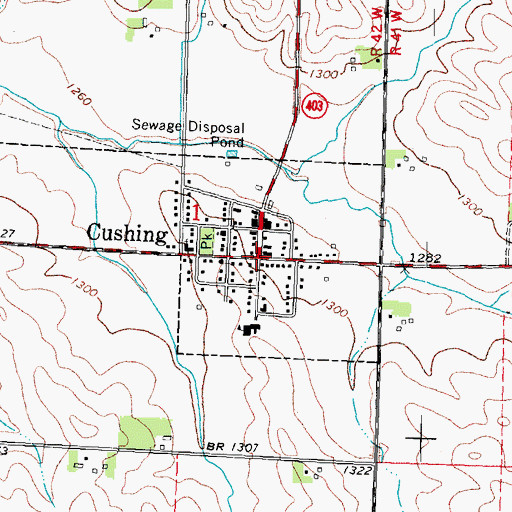 Topographic Map of Cushing, IA