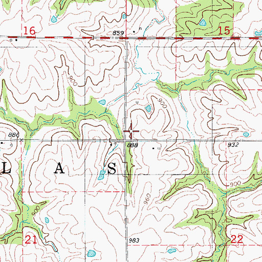 Topographic Map of Dallas Center School, IA