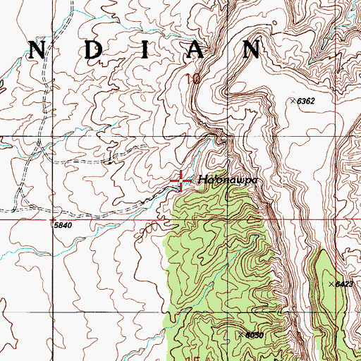 Topographic Map of Hoonawpa, AZ