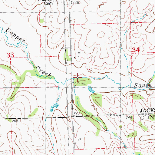 Topographic Map of Dalton Pond State Fishing Access Area, IA