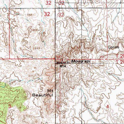 Topographic Map of Mowa`api, AZ