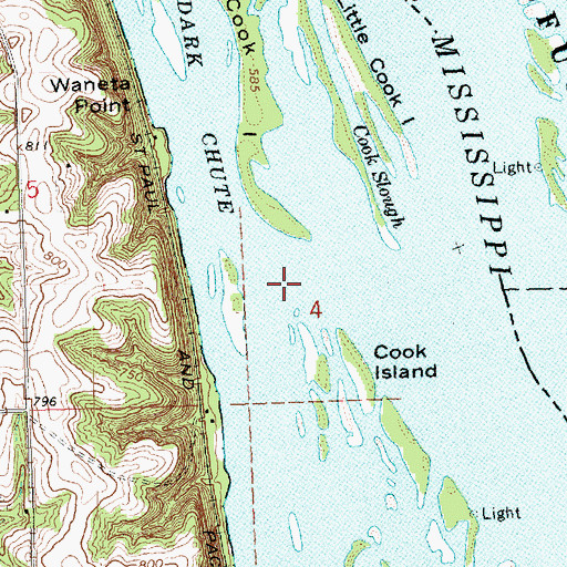 Topographic Map of Dark Chute, IA