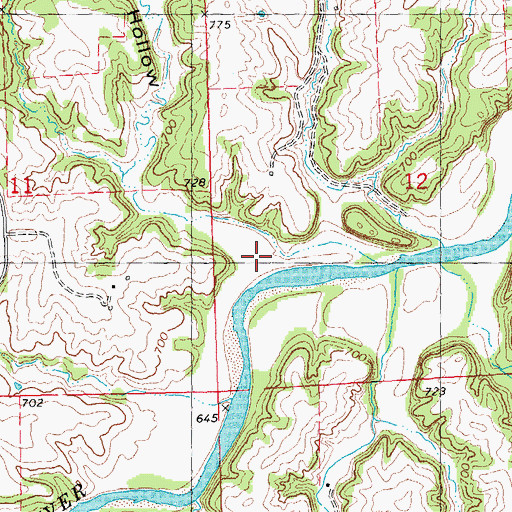 Topographic Map of Dark Hollow, IA