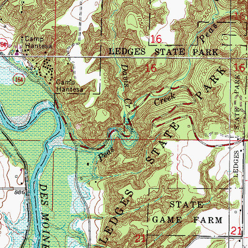 Topographic Map of Davis Creek, IA