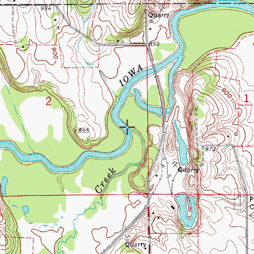 Topographic Map of Davisons Creek, IA
