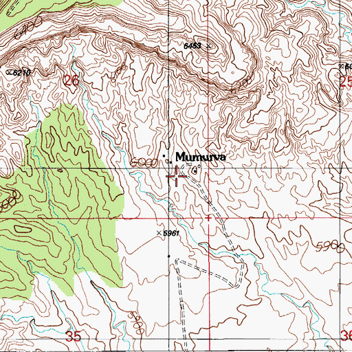 Topographic Map of Mumurva, AZ