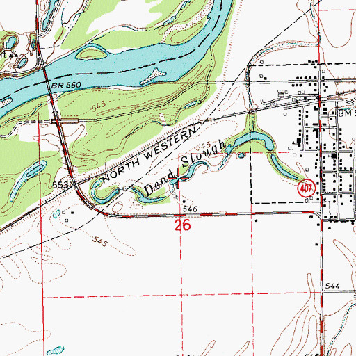 Topographic Map of Dead Slough, IA