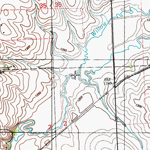 Topographic Map of Deep Creek, IA