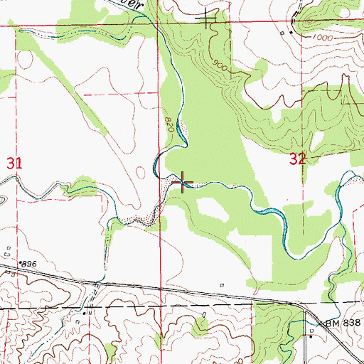 Topographic Map of Deep Creek, IA