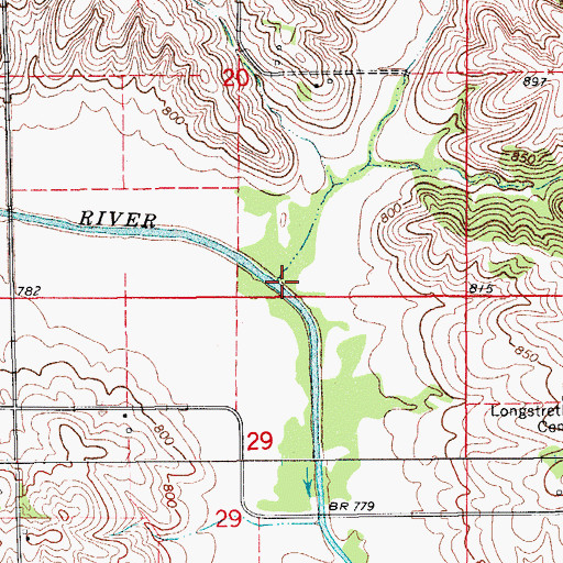 Topographic Map of Deep Creek, IA