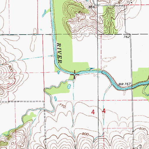 Topographic Map of Deep River, IA