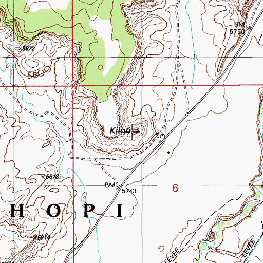 Topographic Map of Kiiq, AZ