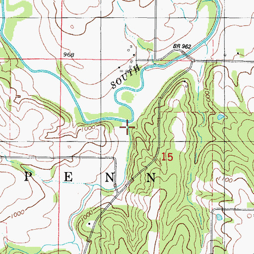Topographic Map of Deer Creek, IA