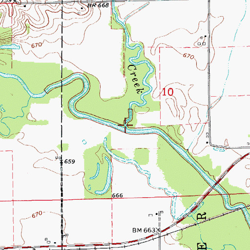 Topographic Map of Deer Creek, IA