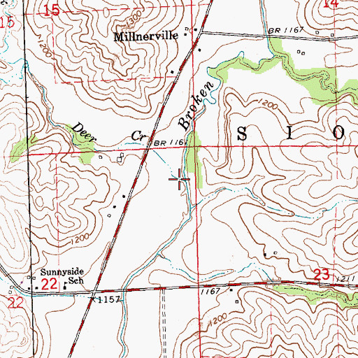 Topographic Map of Deer Creek, IA