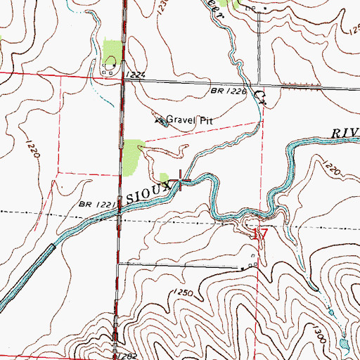 Topographic Map of Deer Creek, IA