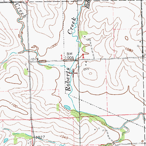 Topographic Map of Deer Creek, IA