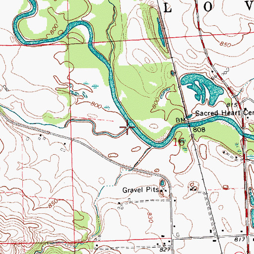 Topographic Map of Deer Creek, IA